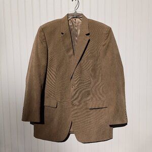 ANDREW FEZZA Jacket Men's 42L Light Brown Suede Corduroy Cary Sport Coat Blazer